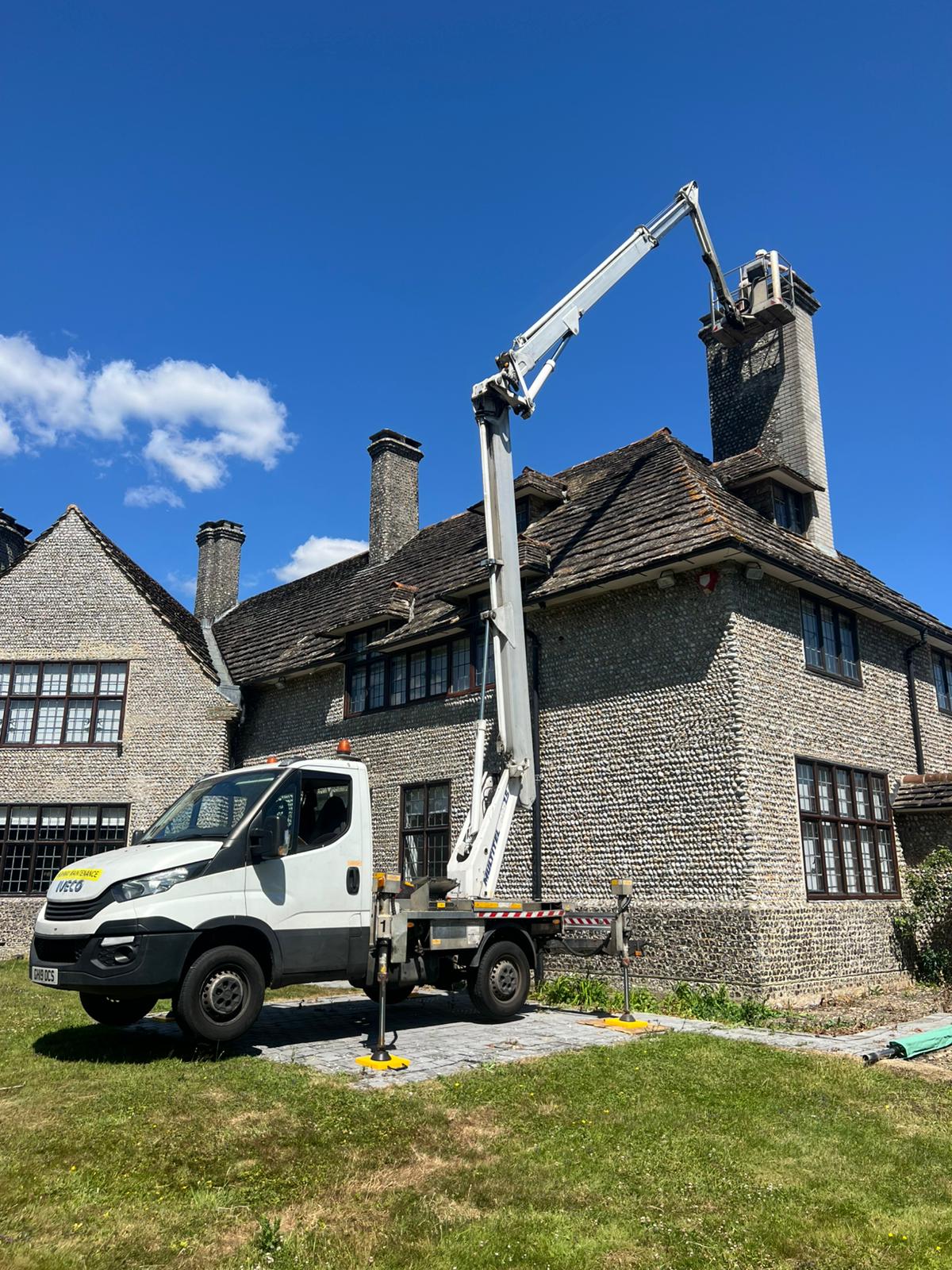 chimney access using access platform